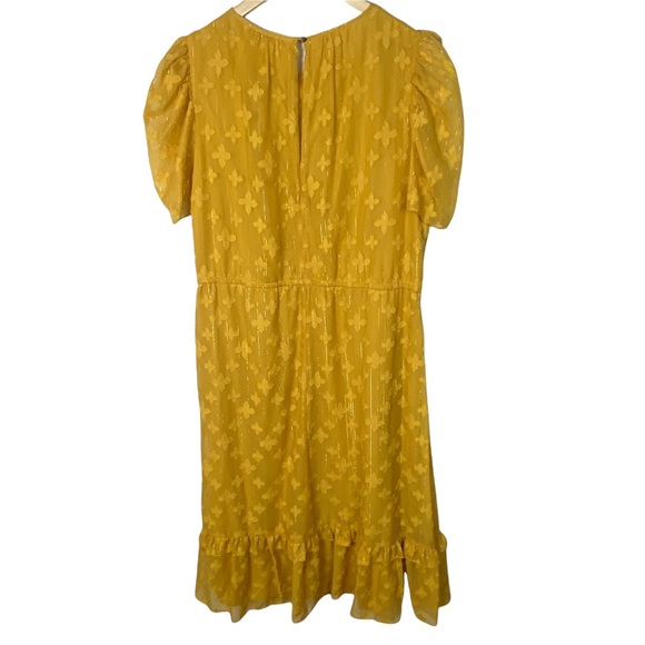 NWT Nordstrom Julia Jordan Size 12 Mustard Yellow Jacquard Midi Dress New W Tags - Picture 6 of 16